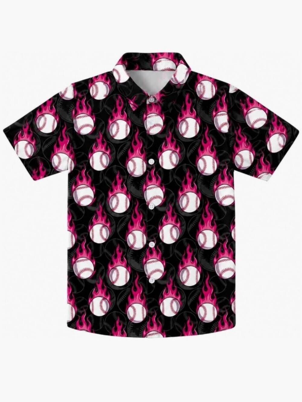 Boys Hawaiian Shirt, Stretch Button Down Beach Shirt Baseball